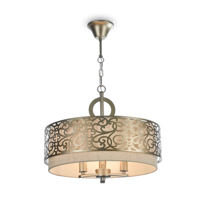 Lampa wisząca Venera mosiężno-złota 3xE14x40W wym: 141,5 x 46,4 x 46,4 cm tkanina Maytoni