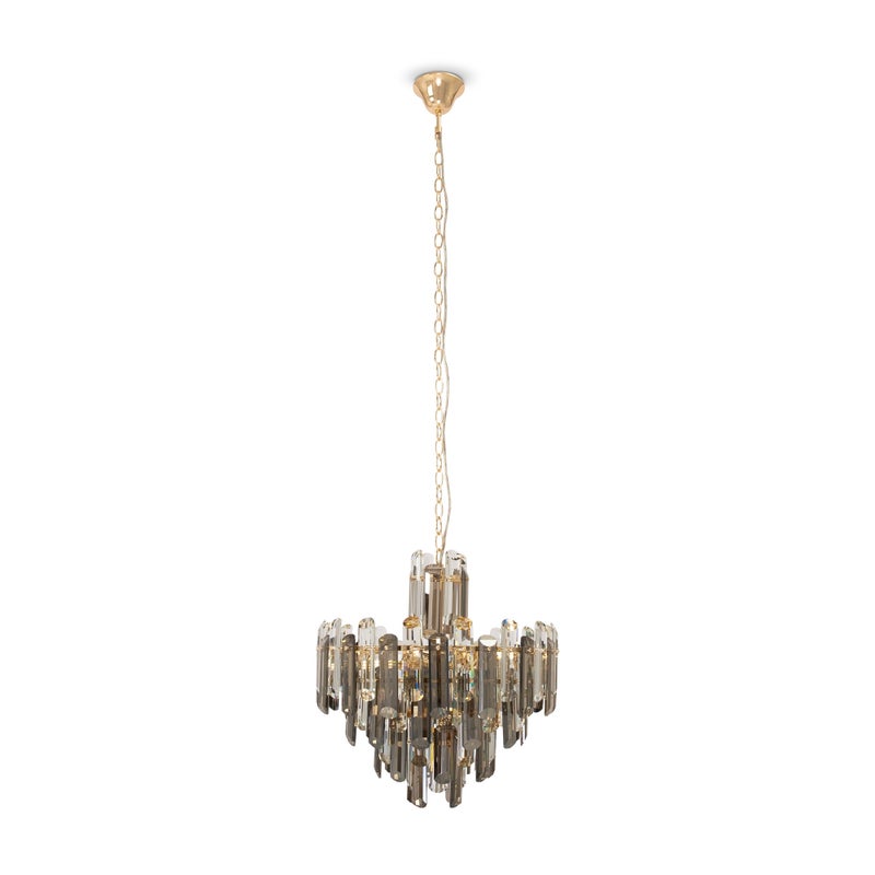 Lampa wisząca Flare mosiężno-złota 6xE14x40W kryształowa wym: 154,2 x 48,8 x 48,8 cm kryształ Maytoni