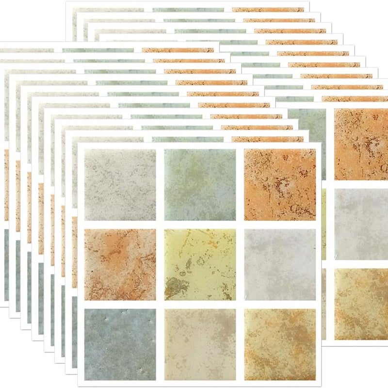 Naklejki na płytki, mozaikowe naklejki ścienne, samoprzylepne tapety do kuchni i łazienek, 20 sztuk - 10 x 10 cm
