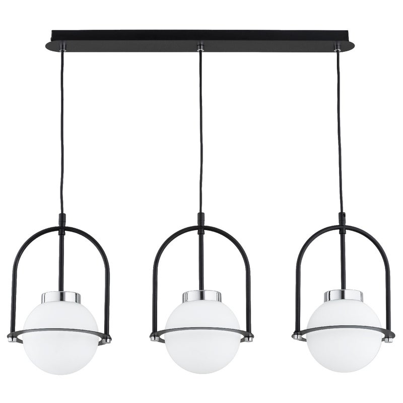 Lampa wisząca Leria czarno-biała-chromowana 3xE14x10W dekoracyjna wym: 95 x 20,5 x 72 cm metal Alfa
