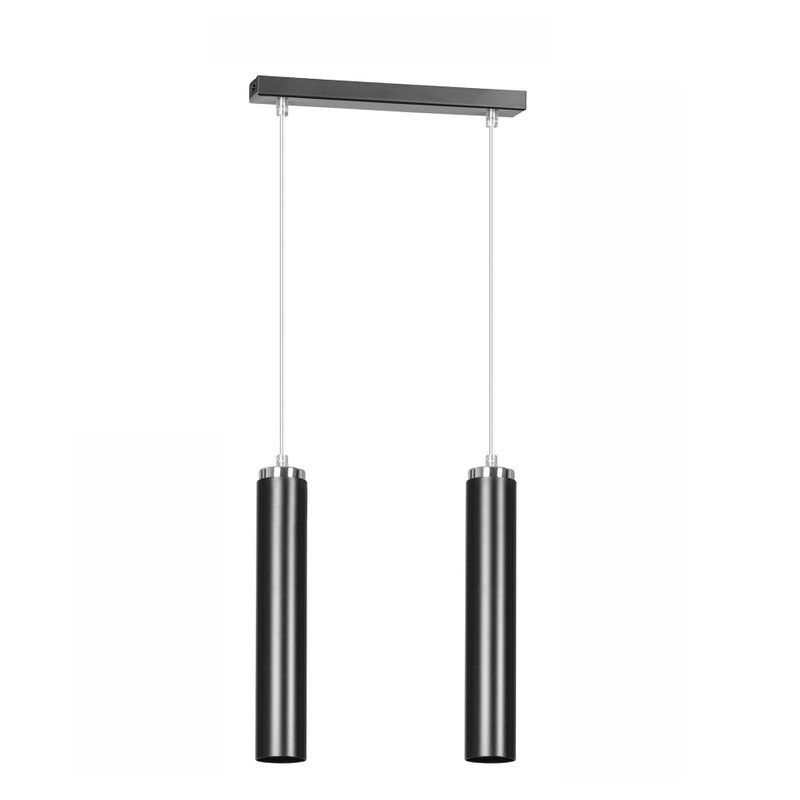 Lampa sufitowa Luna czarna-chromowana 2xGU10x10W wym: 100 x 30 x 8 cm metal Emibig