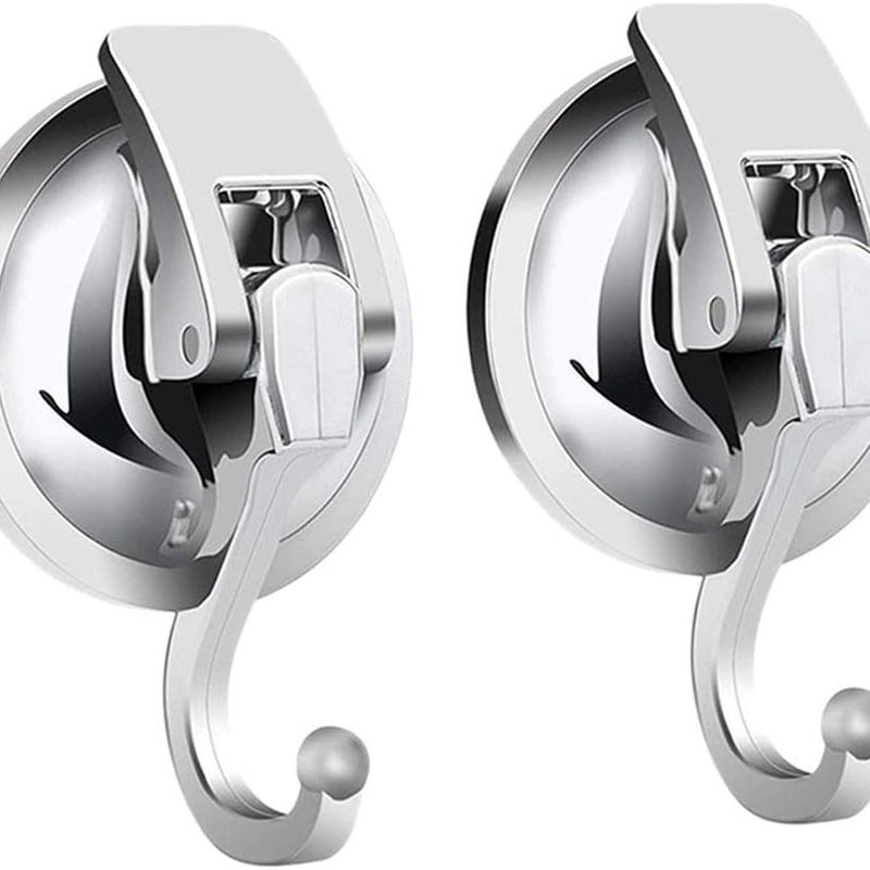 Zestaw 2 mocnych haczyków z przyssawką do ręczników, do łazienki, do montażu na ścianie, do ściereczek kuchennych D