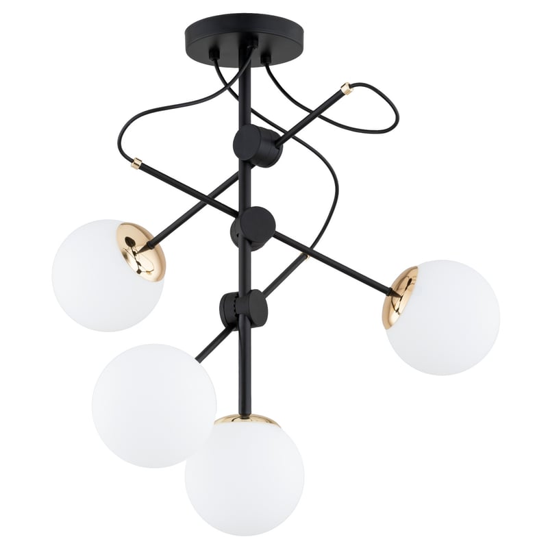 Lampa wisząca Olimp czarno-biała-złota 4xE14x10W nowoczesna wym: 65 x 60 x 60 cm metal Alfa