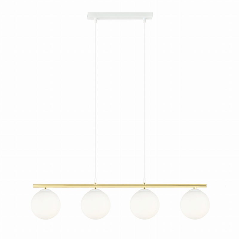 Lampa wisząca Allora biało-złota 4xE14x10W wym: 100 x 85 x 23 cm szkło Emibig