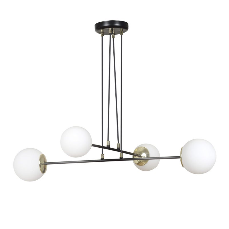 Lampa wisząca Ognis czarno-biała 4xE14x10W wym: 100 x 75 x 75 cm szkło Emibig