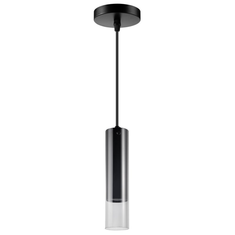 Lampa wisząca Smoky czarno-przezroczysty 1xGU10x10W tuba wym: 120 x 10 x 10 cm aluminium Polux