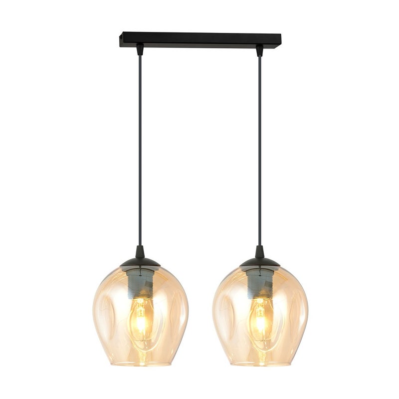Lampa sufitowa Istar czarno-miodowy 2xE27x15W wym: 100 x 40 x 14 cm szkło Emibig