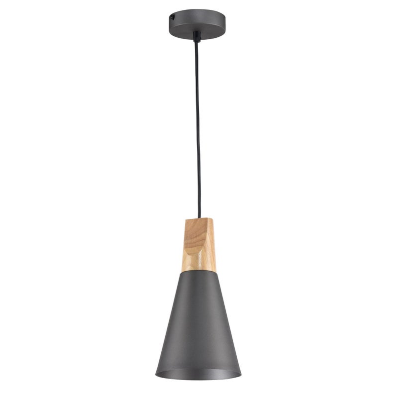 Lampa wisząca Bicones szaro-jasne drewno 1xE27x60W wym: 142 x 14 x 14 cm metal Maytoni