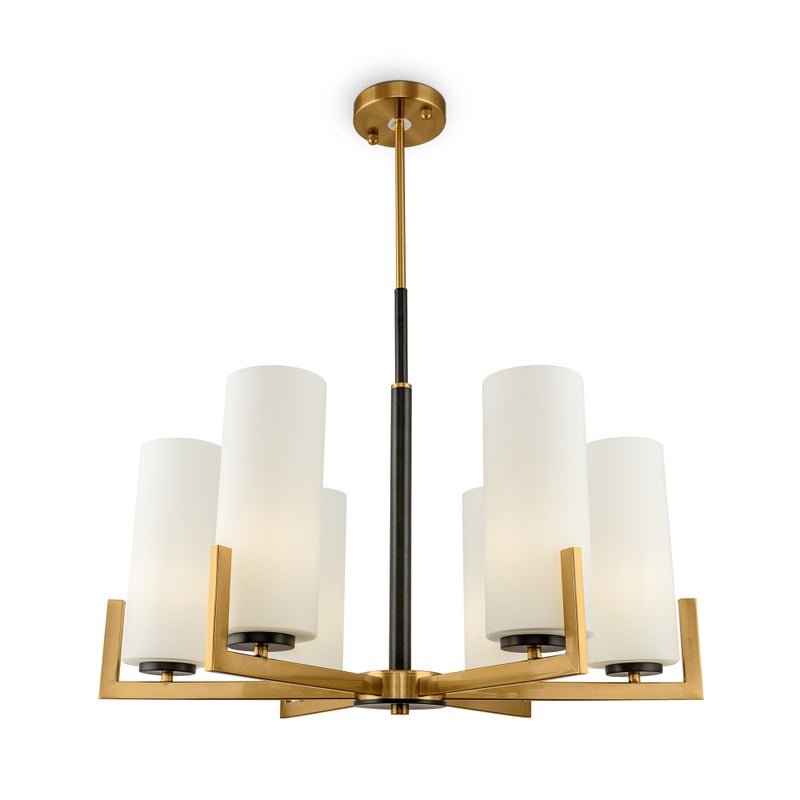 Lampa wisząca Fortano mosiężno-złota 6xE27x40W tuby wym: 75,4 x 67 x 67 cm szkło Maytoni