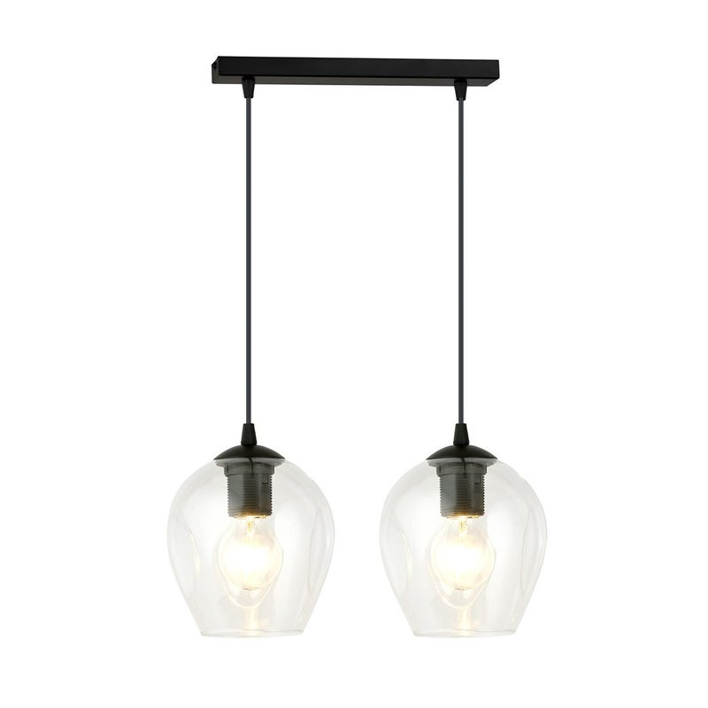 Lampa sufitowa Istar czarno-przezroczysta 2xE27x15W wym: 100 x 40 x 14 cm szkło Emibig