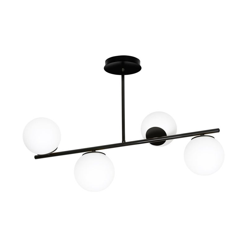 Lampa wisząca Bior czarno-biała 4xE14x40W wym: 51 x 80 cm szkło Emibig