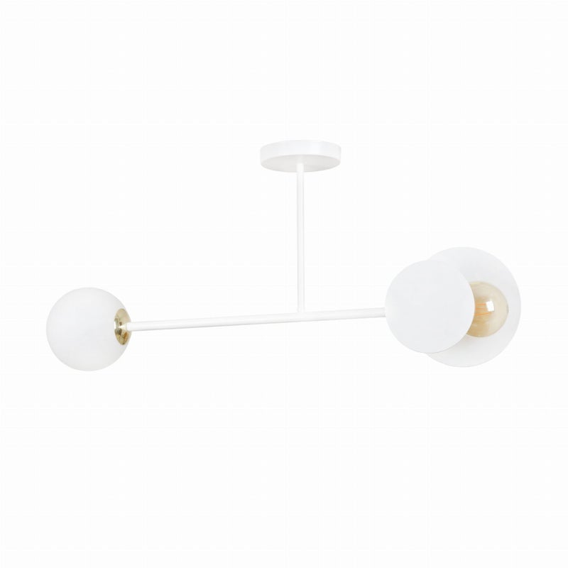 Lampa sufitowa Minerva biała 2xE27x15W wym: 40 x 80 cm szkło Emibig