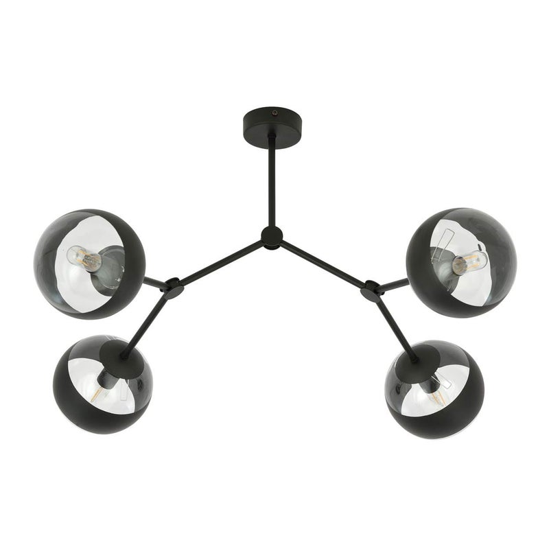 Lampa wisząca Space czarno-przezroczysta 4xE14x10W wym: 42 x 80 cm szkło Emibig