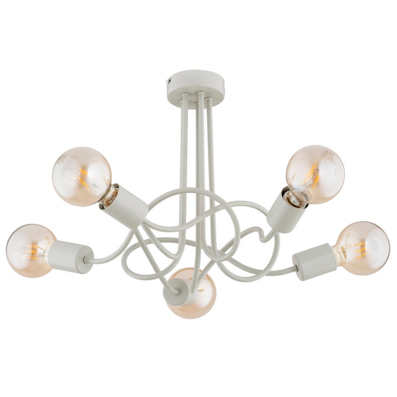 Lampa sufitowa wisząca Wingo szara 5xE27x15W industrialna wym: 36 x 51 x 51 cm metal Alfa