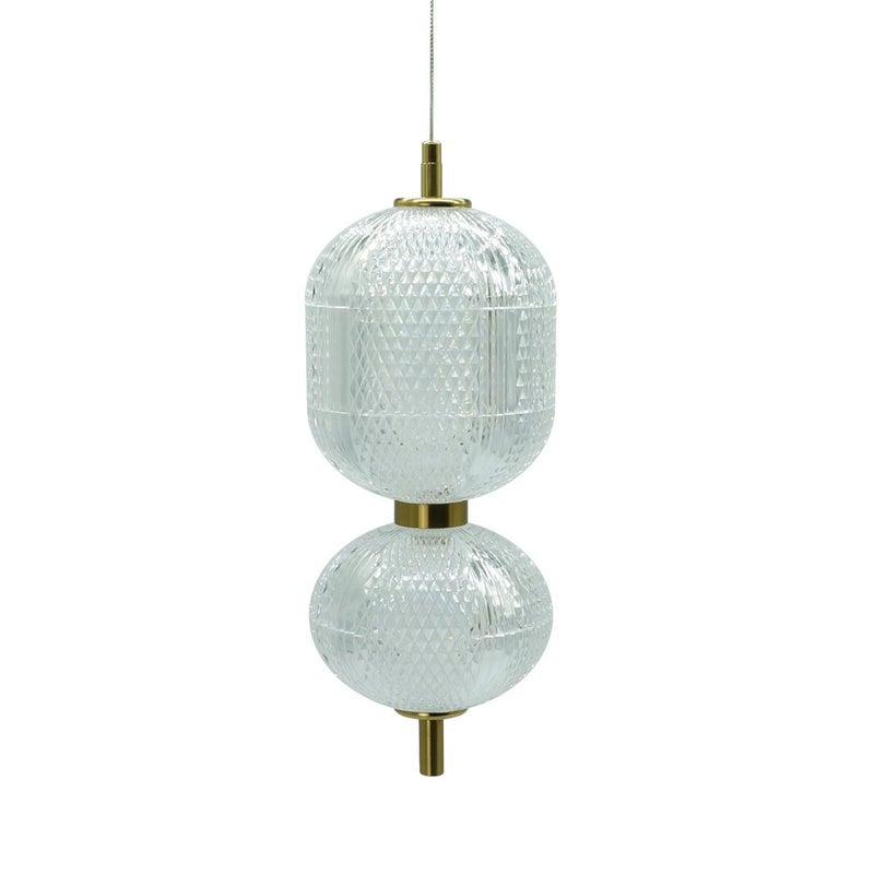Lampa wisząca Amerilla Ii złoto-przezroczysta LED 30W 4000K 3000lm wym: 120 x 15 x 15 cm akryl IdeaLED