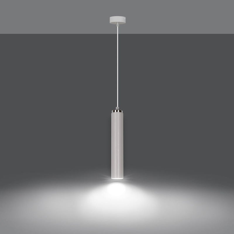 Lampa sufitowa Luna biała chromowana 1xGU10x10W wym: 100 x 8 x 8 cm aluminium Emibig