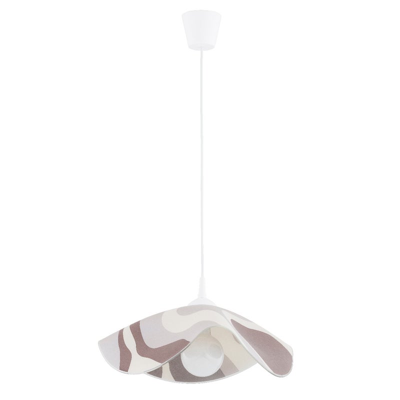 Lampa wisząca Tolka biało-beżowa-kremowa 1xE27x15W dekoracyjna wym: 90 x 48 x 48 cm szkło Alfa