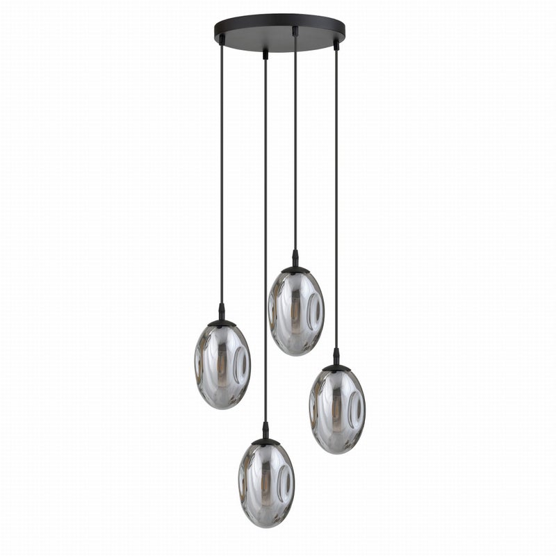 Lampa wisząca Astral czarna-chromowana 4xE14x10W wym: 100 x 40 x 40 cm szkło Emibig