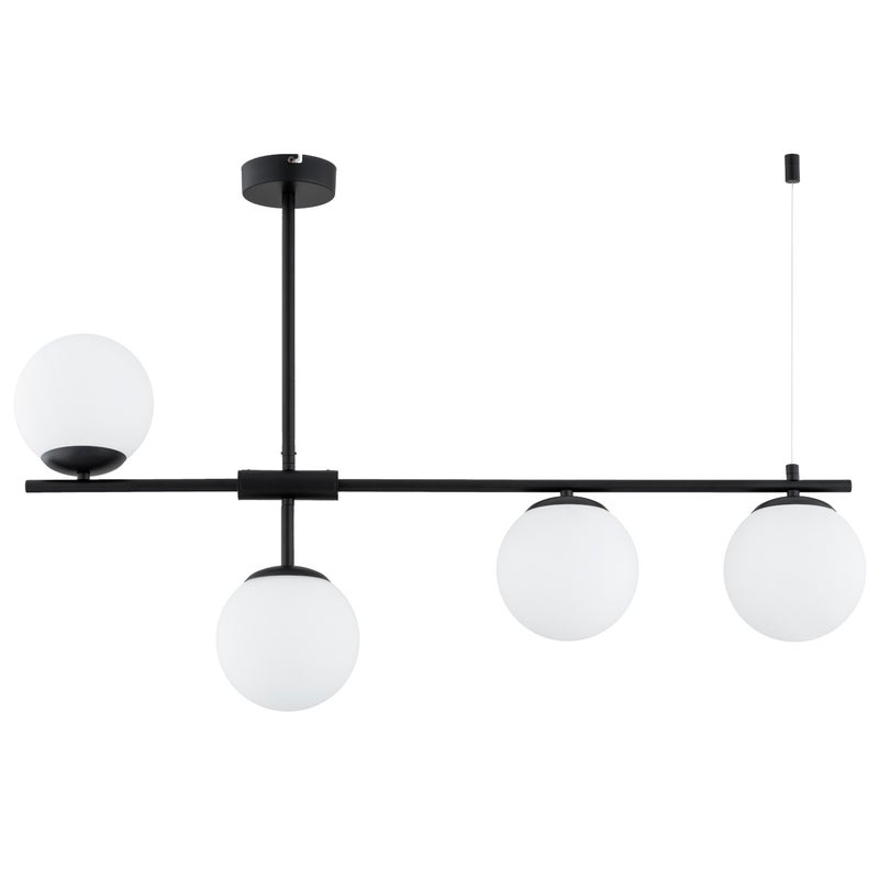 Lampa wisząca Fort czarno-biała 4xE14x10W nowoczesna wym: 60 x 15 x 88 cm metal Alfa