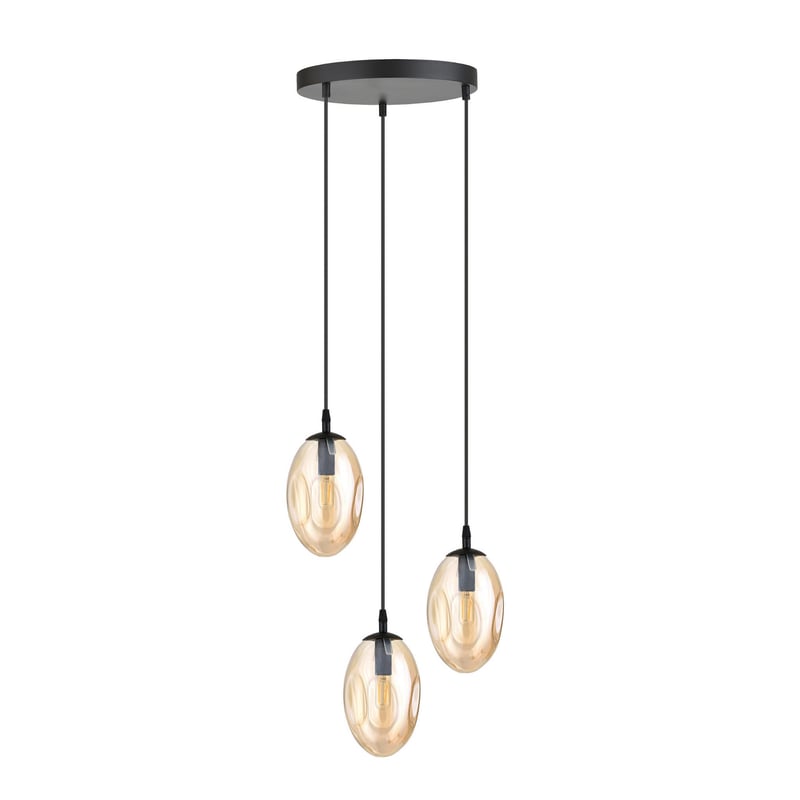 Lampa wisząca Astral czarno-miodowy 3xE14x10W wym: 100 x 40 x 40 cm szkło Emibig