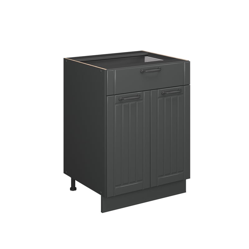 Vicco Szafka dolna do kuchni Fame-Line, Ciemnoszary, 60 cm z szufladą, BP Dąb