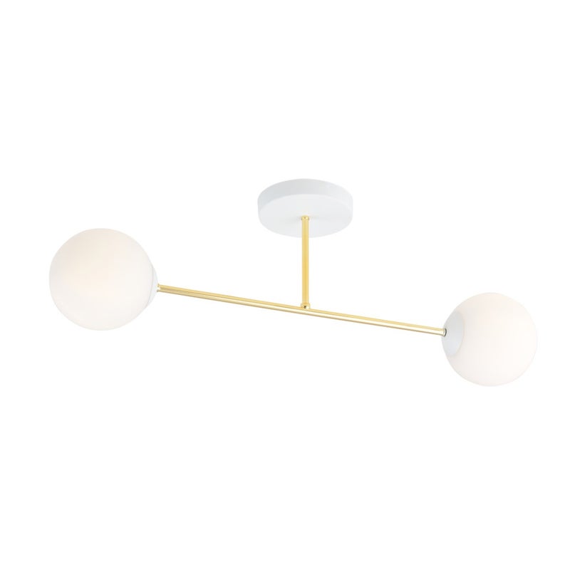 Lampa sufitowa Magnum złoto-biała 2xE14x10W wym: 23 x 55 cm metal Emibig