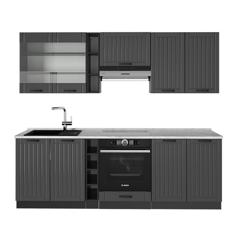 Vicco Zabudowa kuchenna Fame-Line, Ciemnoszary, 235 cm , BP Marmur