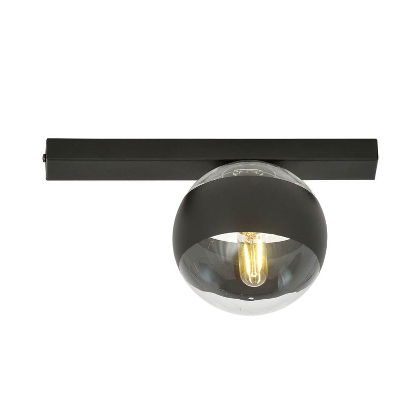 Lampa sufitowa Fit czarno-przezroczysta 1xE14x10W wym: 17 x 30 cm metal Emibig