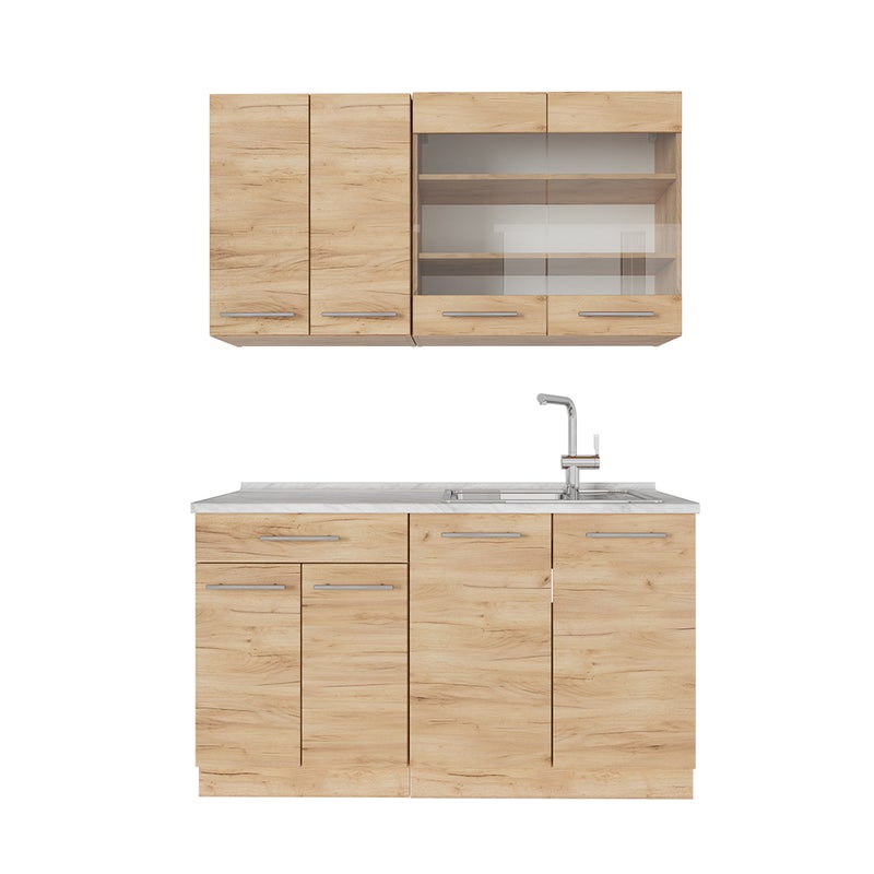 Vicco Kuchnia pojedyncza Fame-Line, Złoty dąb energetyczny, 140 cm , BP Marmur