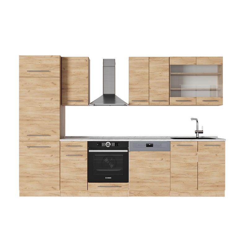 Vicco Zabudowa kuchenna Fame-Line, Złoty dąb energetyczny, 300 cm , BP Marmur