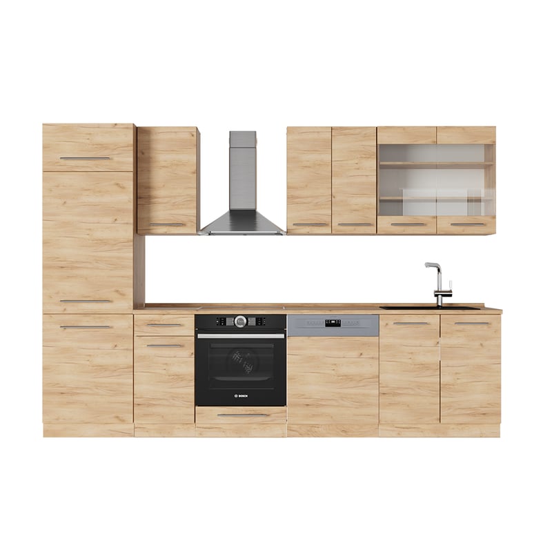 Vicco Zabudowa kuchenna Fame-Line, Złoty dąb energetyczny, 300 cm , BP Dąb