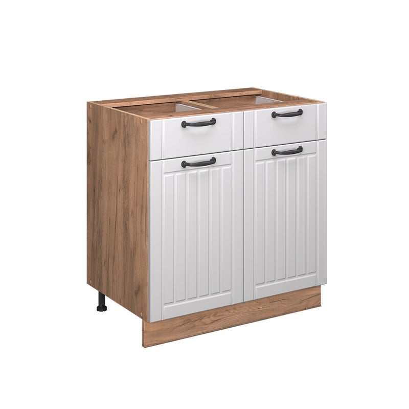 Vicco Szafka dolna do kuchni Fame-Line, Biały domek wiejski, 80 cm , BP Marmur