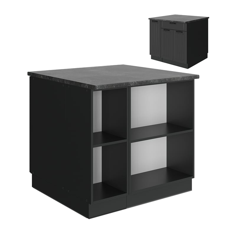 Vicco Wyspa kuchenna Fame-Line, Ciemnoszary, 90 cm bez blatu roboczego