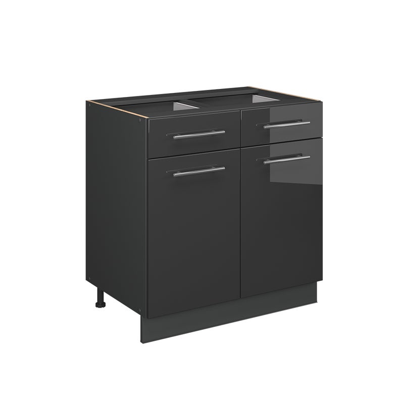 Vicco Szafka dolna do kuchni Fame-Line, Antracyt wysoki połysk, 80 cm , BP Dąb