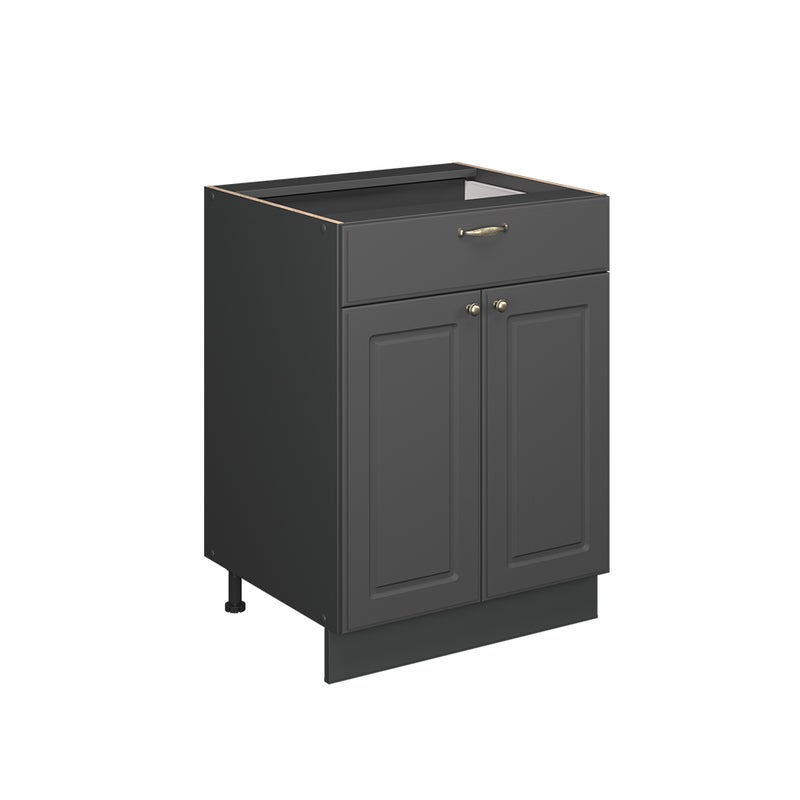 Vicco Szafka dolna do kuchni Fame-Line, Anthrazit-Gold Landhaus, 60 cm z szufladą, BP Dąb