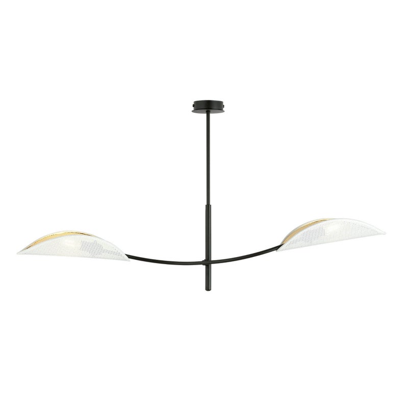 Lampa wisząca Lotus czarno-biała-złota 2xE14x10W wym: 60 x 103 cm metal Emibig