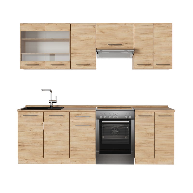 Vicco Zabudowa kuchenna Fame-Line, Złoty dąb energetyczny, 240 cm , BP Dąb