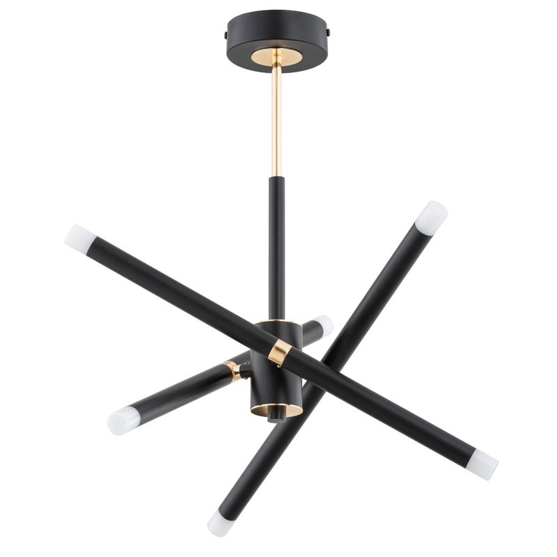 Lampa wisząca Ovili czarno-złota 9xG9x10W nowoczesna wym: 48 x 40 x 40 cm metal Alfa