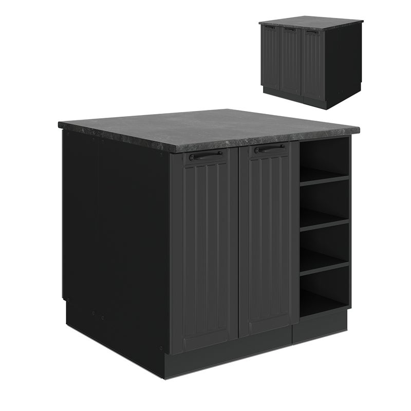 Vicco Wyspa kuchenna Fame-Line, Ciemnoszary, 90 cm bez blatu roboczego