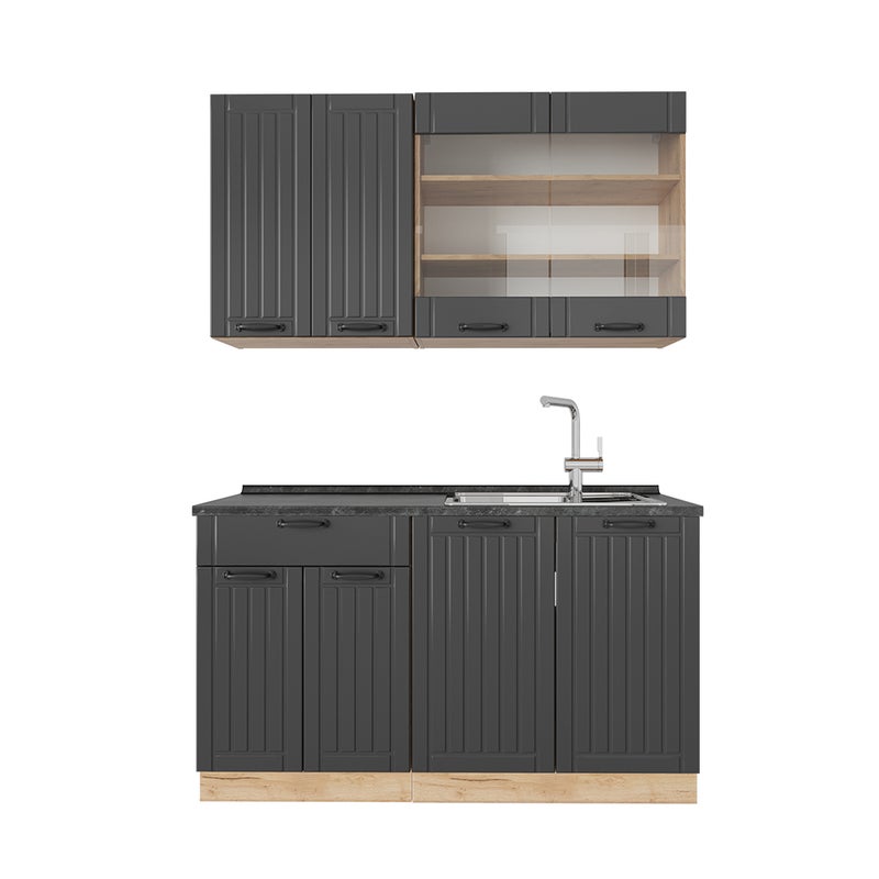 Vicco Kuchnia pojedyncza Fame-Line, Ciemnoszary, 140 cm , BP Antracyt