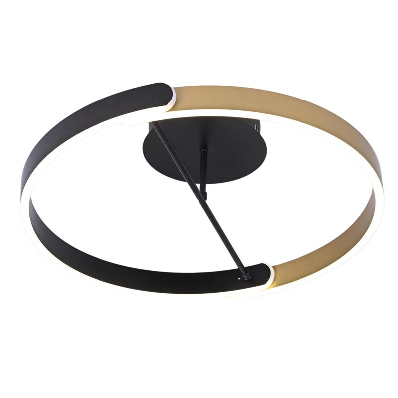 Plafon Ontario okrągły czarno-złoty LED 36W 4000K 3500lm wym: 15 x 60 cm IP20 aluminium IdeaLED