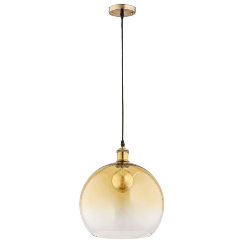 Lampa wisząca Beta żółto-czarna-złota 1xE27x15W wym: 95 x 30 x 30 cm szkło Alfa