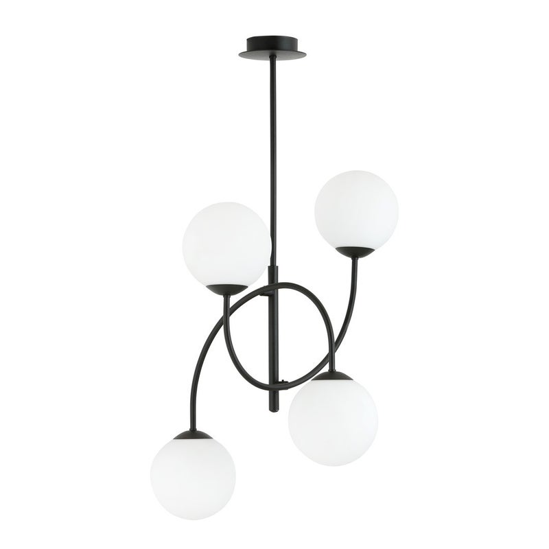 Lampa wisząca Archi czarno-biała 4xE14x40W wym: 75 x 40 x 40 cm szkło Emibig