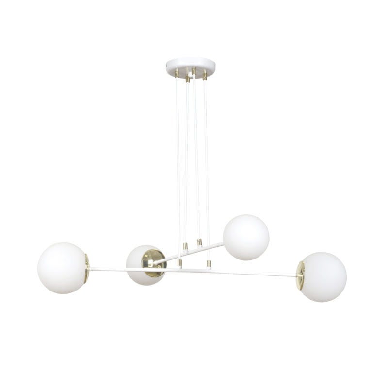 Lampa wisząca Ognis biała 4xE14x10W wym: 100 x 75 x 75 cm szkło Emibig