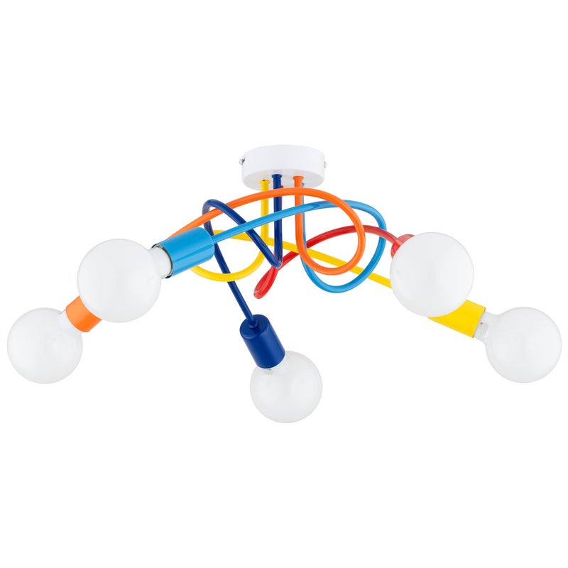 Lampa sufitowa wisząca Drago multikolor 5xE27x15W dziecięca wym: 22 x 51 x 51 cm metal Alfa