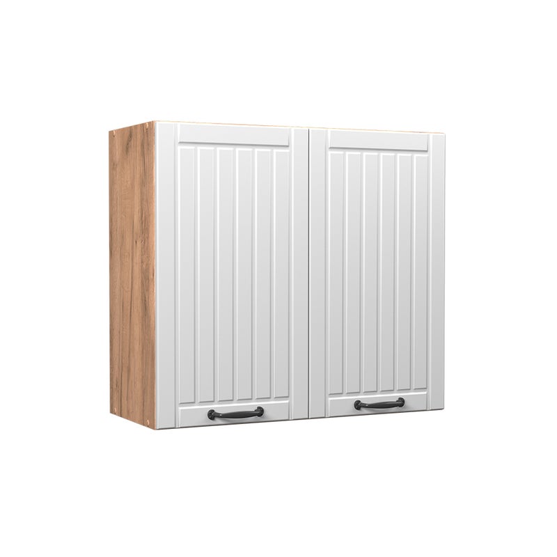 Vicco Szklana szafka kuchenna Fame-Line, Biały domek wiejski, 80 cm