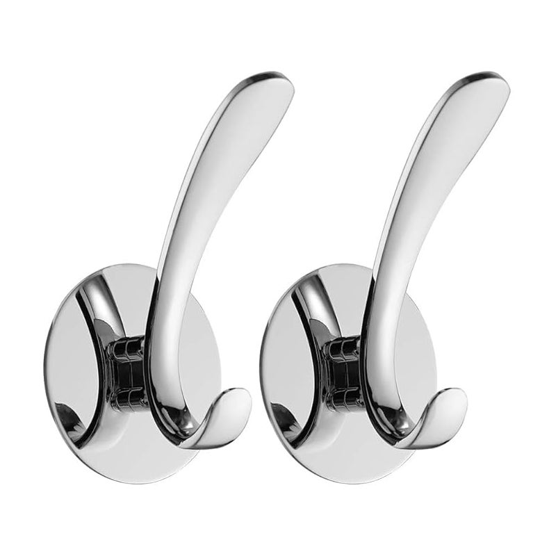 Wieszak na ręczniki ze stali nierdzewnej, nie wymaga wiercenia, do łazienki lub kuchni, powierzchnia polerowana, 2 sztuki