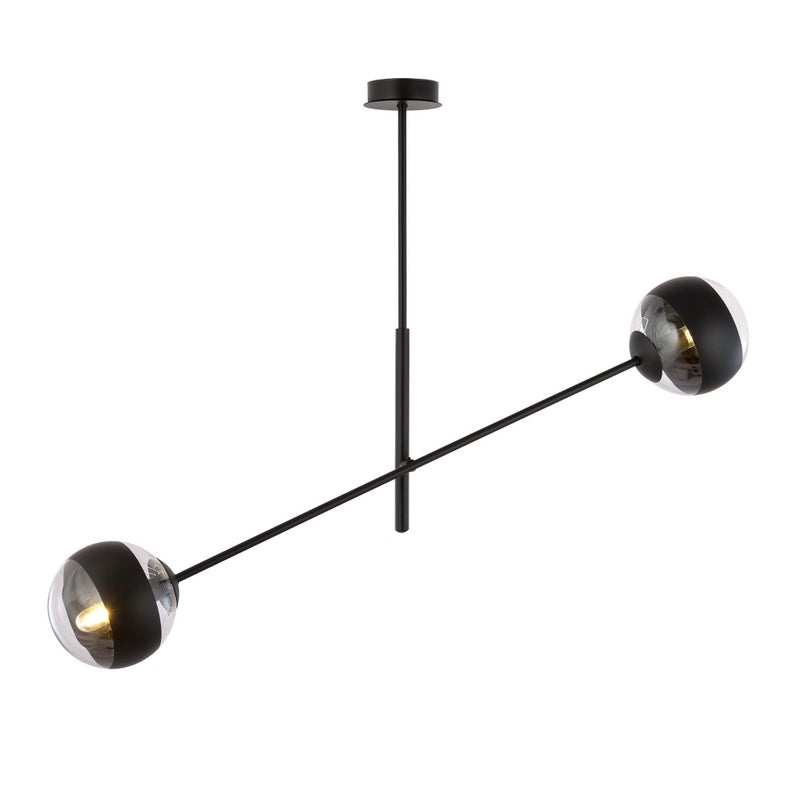Lampa wisząca Linear czarno-przezroczysta 2xE14x10W wym: 51 x 102 cm szkło Emibig
