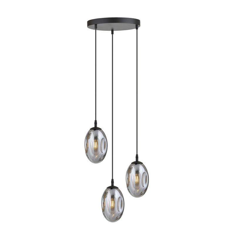 Lampa wisząca Astral czarna-chromowana 3xE14x10W wym: 100 x 40 x 40 cm szkło Emibig