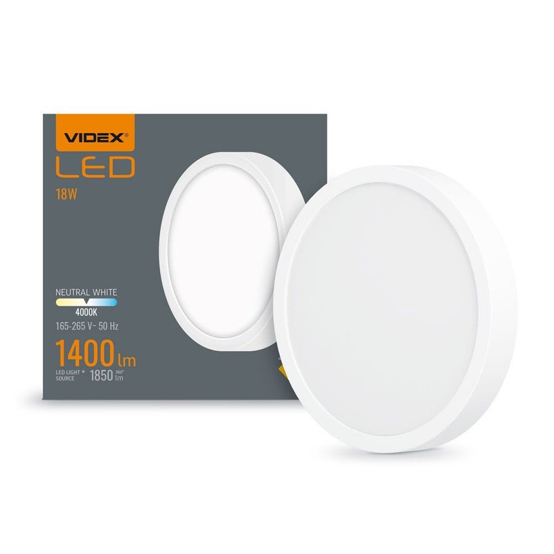 Plafon okrągły biały LED 15W wym: 2,9 x 19,2 cm Videx